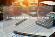 会计方面的职业主要有_跟会计有关的职业