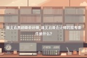 湖北省直初级会计师_湖北初级会计师的报考条件是什么？