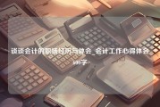 谈谈会计的职场经历与体会_会计工作心得体会600字